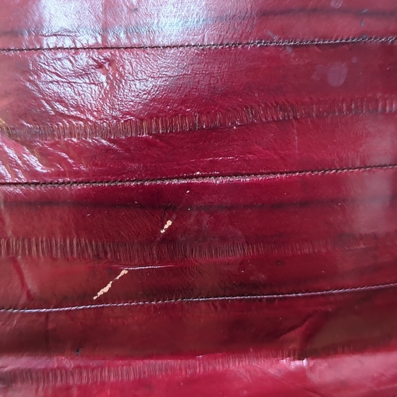 Vintage Red eelskin clutch - Picture 4 of 14